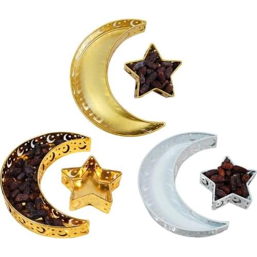 Eid Mubarak Moon Star Serving Tray Tableware Dessert Food Storage Muslim Islamic