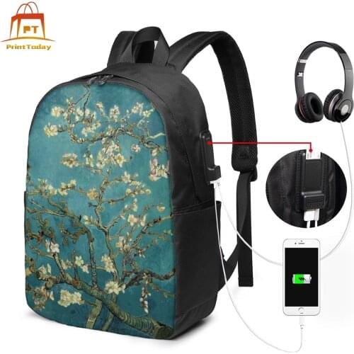 Van Gogh Backpack Van Gogh Backpacks School Teenage Bag Pattern Trendy Men - Women High quality Bags