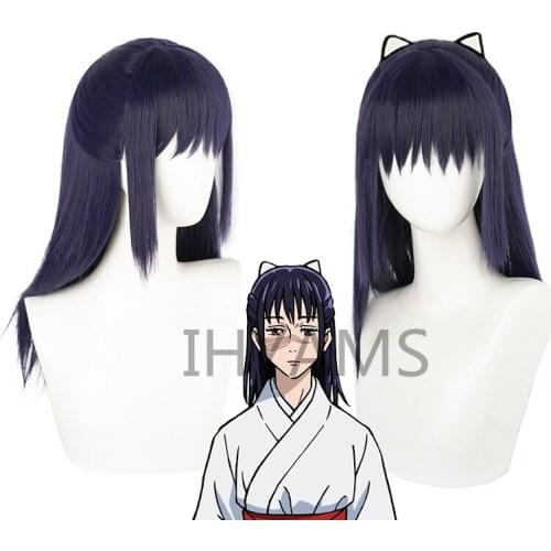 Anime Jujutsu Kaisen Iori Utahime Wig Cosplay Costume Blue Purple Mixed Synthetic Hair Halloween Party Role Play Utahime Iori