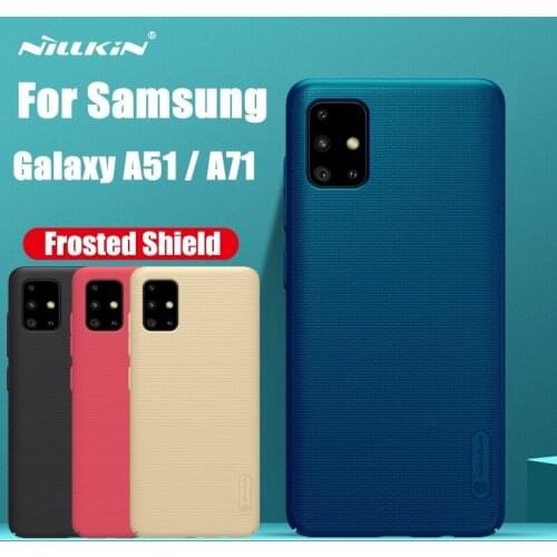 NILLKIN Frosted PC Matte Hard Back Cover Gift Phone Holder For Samsung Galaxy A51 Case Galaxy A71 Cover