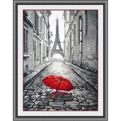 Rain in paris patterns Counted Cross Stitch 11CT 14CT 18CT DIY wholesale Chinese Cross Stitch Kits Embroidery Needlework Sets