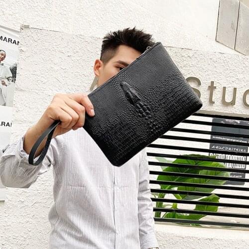 2020 New Men Wallet Long Zipper Hand Bag PU Leather Tide Mobile Phone Bag Business High-End Clutch Bag