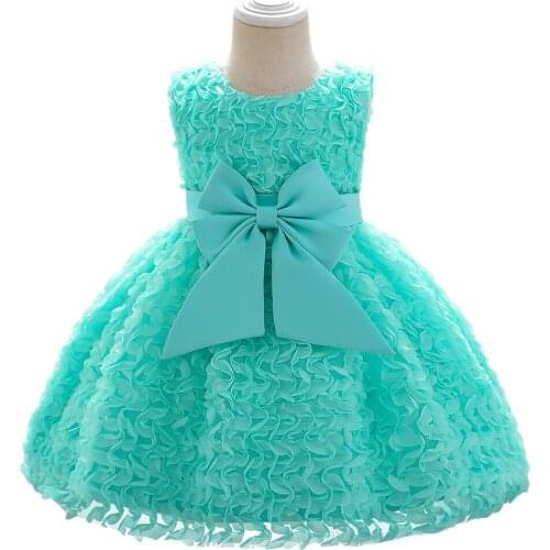 2021 New Christmas dress girls princess Flower bow dress Wedding Birthday Party Dresses