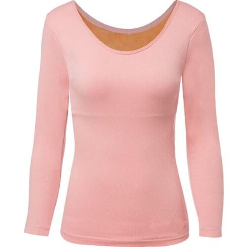 2021 Women Autumn Winter New Slim Underwear Tops Female Long Sleeves Thermal Tops Ladies Soft Warm O-neck Pullover Tops E514