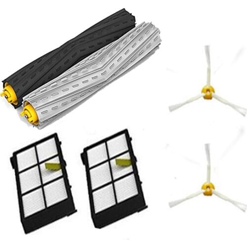 New Can Track 1 set Tangle-Free Debris Extractor Brush +2 Hepa filter +2 side brush for iRobot Roomba 800 900 Series 870 880 980