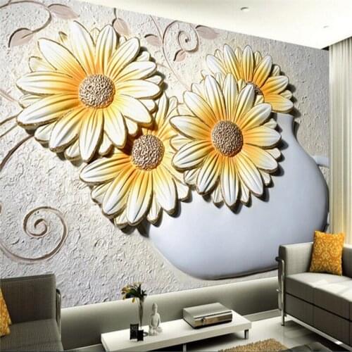Beibehang Wallpaper Mural Wall Sticker Colorful Sculpture Stereo Floral Mural Background Wall Design papel de parede