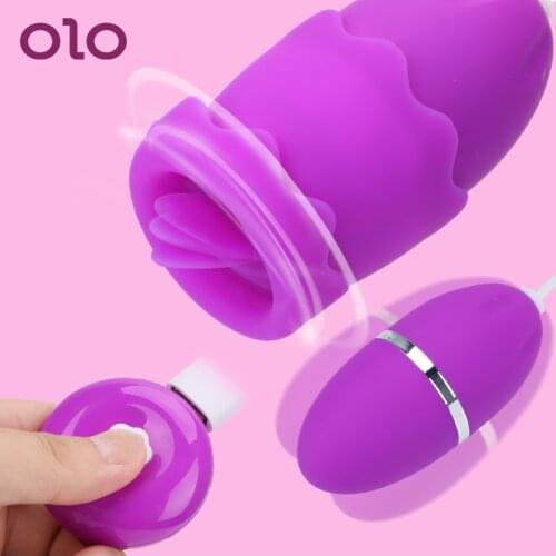 OLO Vibrating Egg G Spot Massager Nipple Clitoris Stimulator Vagina Ball Tongue Licking Vibrator 12 Speeds Sex Toys for Women