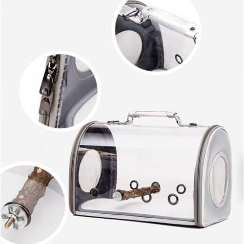 Bird Carrier with Stand Perch Portable Bird Travel Cage Breathable Parrot Transport Travel Bag Go Out Backpack for Small Animals
