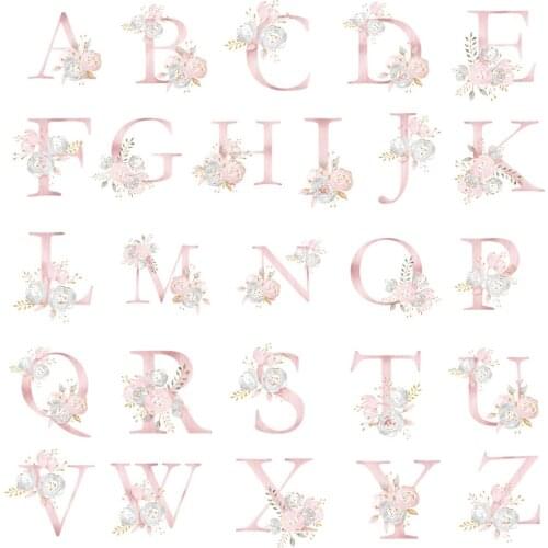 Personalized Baby Posters, Pink Flower Print, Girl Name Wall Art Canvas