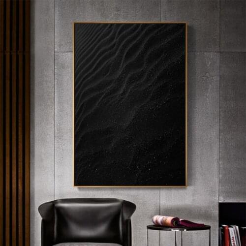 Black golden Sand Dunes Modern Poster Canvas Print Wall Art Picture Home Decor Photography Canvas Painting Scandinavian Wall