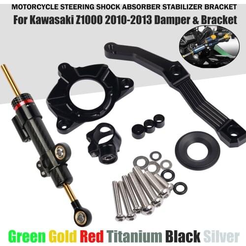 CNC Motorcycle Adjustable Steering Damper Stabilizer Mounting Bracket Kit Accessories For Kawasaki Z1000 Z 1000 2010 2012 2013