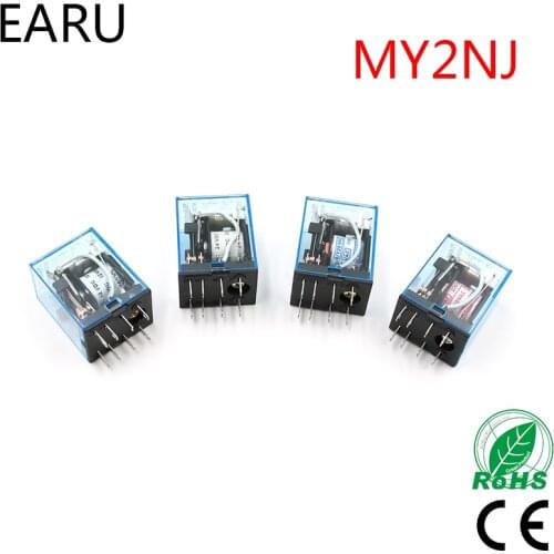 Free Shipping MY2P HH52P MY2NJ Relay Coil General DPDT Micro Mini Electromagnetic Relay Switch with LED AC 110V 220V DC 12V 24V