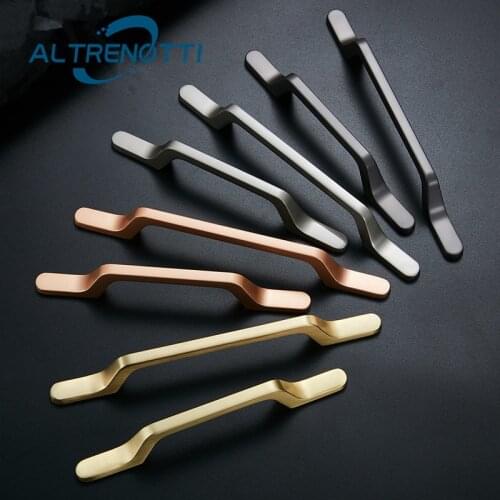 Cabinet Furniture Handle Zinc Alloy Drawer Kitchen Cupboard Modern Door Pull Wardrobe Grey Gold Black Metal Knob Home Hardware
