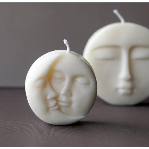 Moon Love Sun design Bee wax Candle Silicone Molds Love Face Soap Molds Handmade Ornaments Plaster Candle Mold for Candle Making