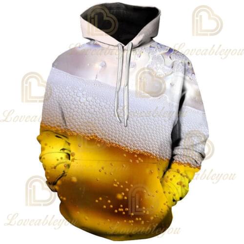 3D Print Funny Beer Day Pattern Sweatshirt Hoodies Unisex Sweatshirt Hip-hop Fashion Streetwear 2021 New Men and Women Hoodies