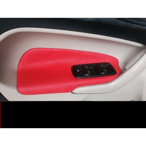 Microfibre Leather Car-Styling Decorations Interior Door Panel Armrst Cover For Ford Fiesta 2009 10 11 12 13 2014 2PCS AB252