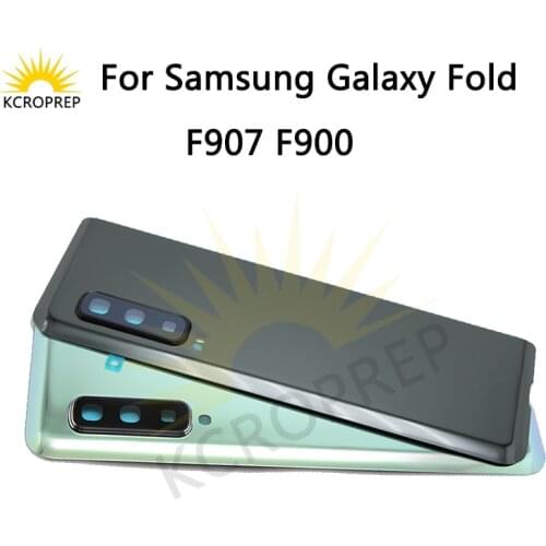 For Samsung Galaxy Fold 4G 5G F900F Battery Back Cover Door Glass Housing Case with Camera Lens F900U -F907F, SM-F907B F9007