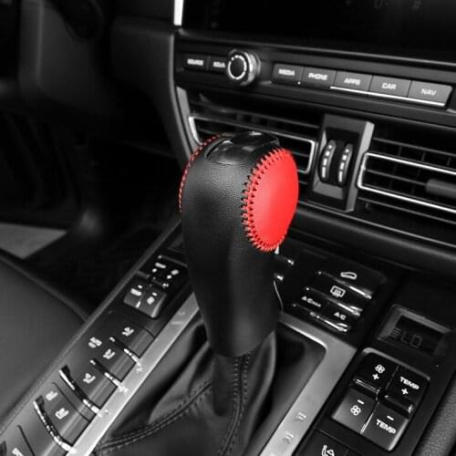 For Porsche Macan Alcantara suede gear protective cover, automobile gear lever dustproof gear cover interior accessories