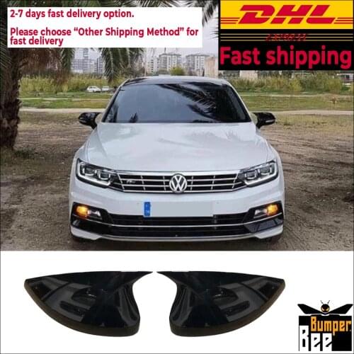 Mirror Cover for VW Passat B8 2015 2016 2017 2018 2019 Accessory Bright Black BATMAN Case CAR Shield