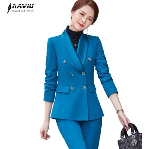 2021 New Women Suits High End Business Temperament Fashion Formal Long Sleeve Slim Blazer And Pants Office Ladies Work Wear