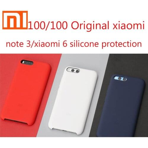 100/100 Original xiaomi Mi Note 3 Silicone Case Original xiao Mi 6 Silicone PC Microfibre Mi Note3 Cover Black and Red blue