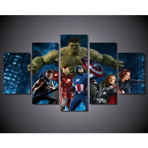 5 Piece Art Prints Poster Hippie Wall Picture Many Stars Canvas Painting Posters and Prints Framed Office Home Decor