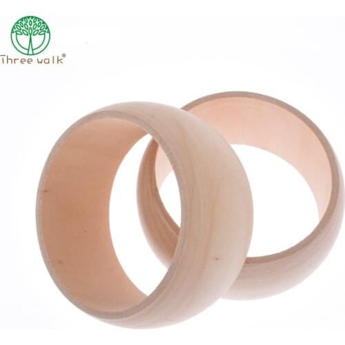 5pcs/lot Wide 3.8cm Vintage Unfinished Blank Wooden Bangle Bracelet For Women Gift BG002