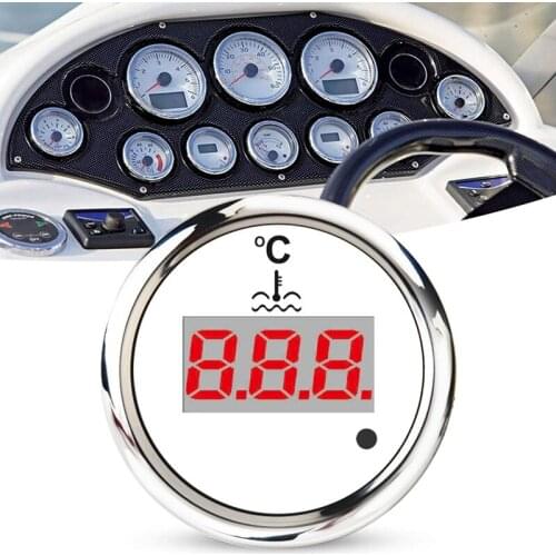 52mm Digital Water Temp Gauge 0-120 Celsius Universal Water Temperature Meter Indicator Red Backlight with Alarm