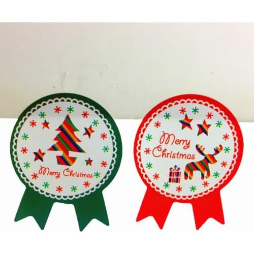 800PCS/Lot Kawaii color Green & Red Christmas element series seal stickers Nice paper label for baking DIY packaging material