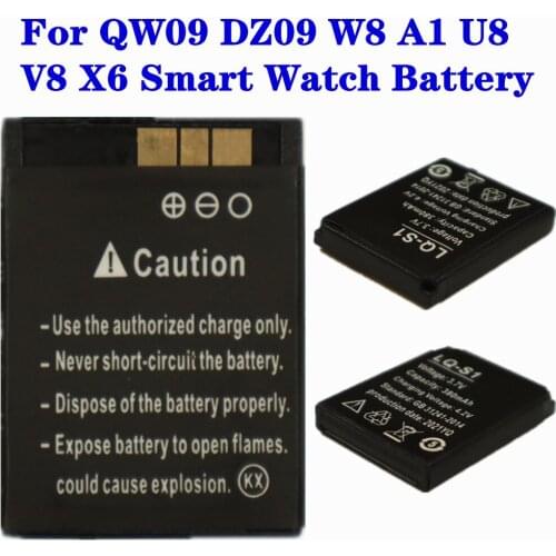 Smartwatch Battery LQ-S1 3.7V 380mAh lithium Rechargeable Battery For Smart Watch QW09 DZ09 W8 A1 U8 V8 X6 Watch Battery