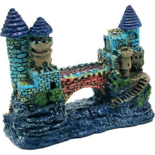 Fish Tank Aquarium Decor Retro European Style Castle Aquarium Decoration Vintage Resin Crafts Ornaments Home Decorations