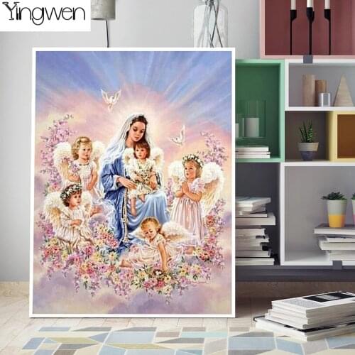 DIY Diamond Painting Virgin Mary Full Diamond Embroidery Picture Mosaic Rhinestones Stickers Religious Home Decor Handmade Gifts