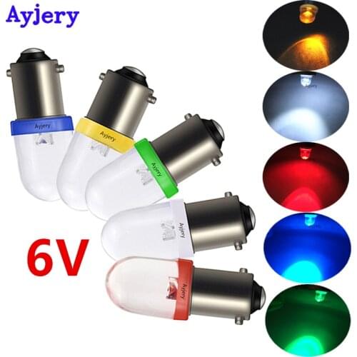 AYJERY 6V 6.3V DC 100PCS BA9S 1 Led F8 1 SMD T4W T11 LED Bulbs Convex Lens White Blue Red Amber Green Pinball Machine Lights