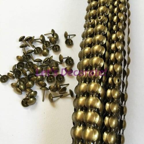 Free shipping 10meters/lot 11mm Brass Color Plated Upholstery Tacks/ Decorative Nail Strip / Nailing Tape, Upholstery Nail, DIY