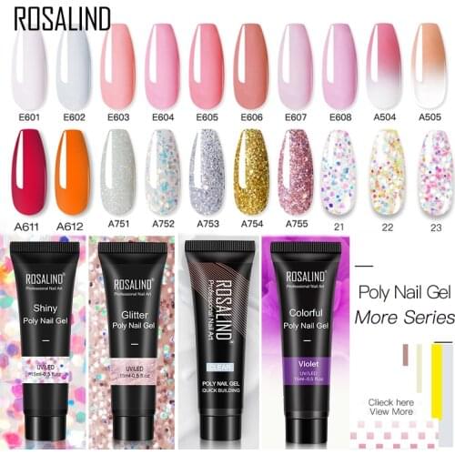 ROSALIND Shiny Builder Gel Polish For Nail Extension Nails Art Design Semi Permanent UV Gel All For Manicure Glitter Polish