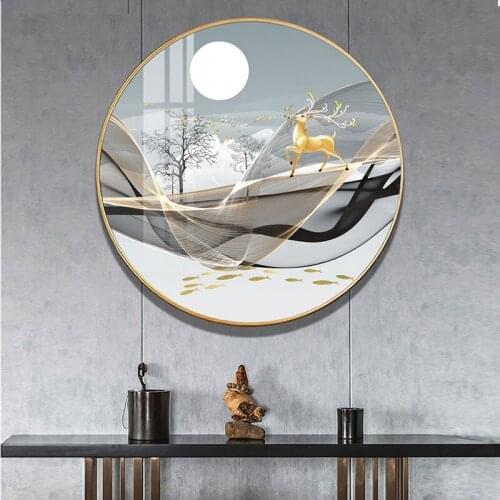 Decorative painting of modern light luxury restaurant hanging on the background wall of entrance corridor porch home decor