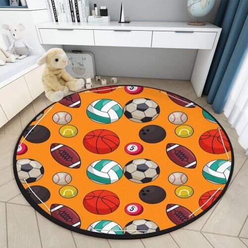 Baby Play Mat Child Crawling Blanket Carpet Football Printed Round Mat Rug Play Mat Kids Toys Storage Bag