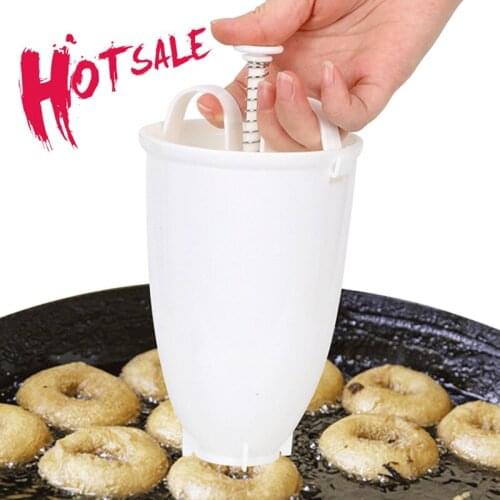 Donut Mould Easy Fast Portable Donut Maker Manual Waffle Dispenser Doughnut Machine Arabic Waffle Plastic Lightweight Deep Fry