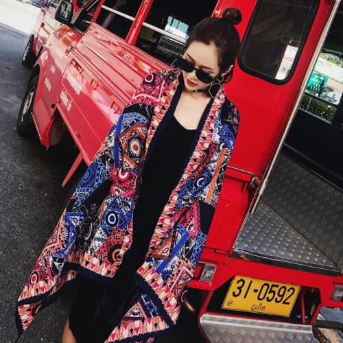 2018 Cotton Tourism Geometric Bohemian Style Women Sun Protection Scarf Shawl Scarves Female Seaside Beach Long Large Wraps