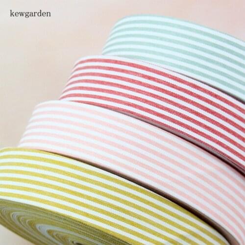 Kewgarden DIY Bow tie Accessories 1.5" 1" 3/8" 40 25 10mm Stripe Fabric Layering Cloth Ribbons Handmade Tape Webbing 10 Meters