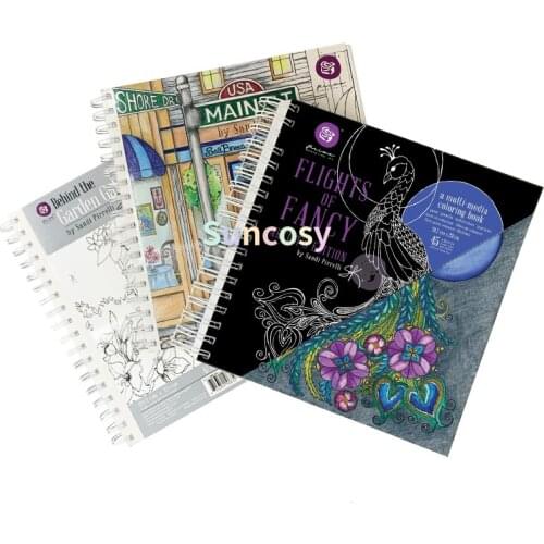 Prima Sandi Pirrellic Coloring Book, Behind The Garden Gate Adult Coloring Book, Hand-drawn illustrations, For all ages