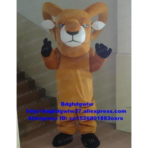 Brown Bighorn Sheep Ram Antelope Gazelle Goat Mascot Costume Adult Cartoon Character Annual Dinner Family Outings zx811