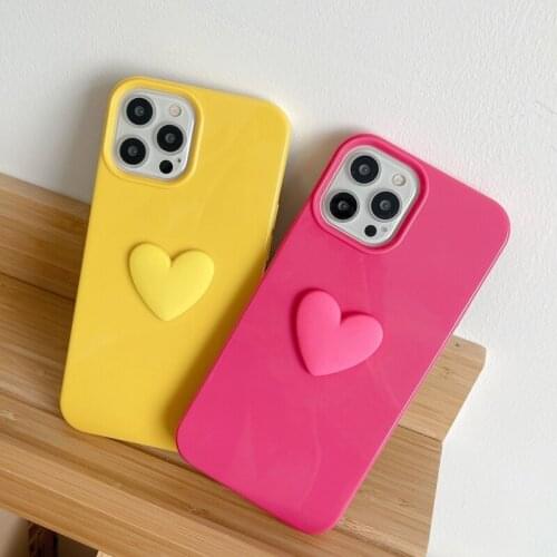 Cute Candy Color Love Heart Case For iPhone 11 12 Pro Max SE 2020 7 8 Plus 11Pro XS Max X XR Silicone Soft Cover iphone12 Coque