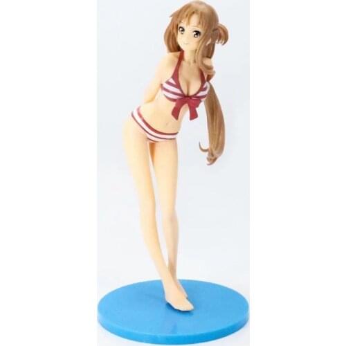 Cute Anime Sword Art Online Yuuki Asuna Bikini Swimsuit Ver. PVC Action Figure Collectible Model Lovely Toys Doll