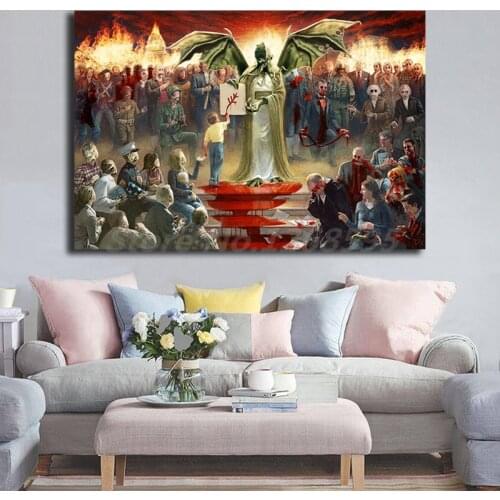 One Nation Under Cthulhu Wall Art Canvas Poster And Print Canvas Painting Decorative Picture For Office Living Room Home Decor