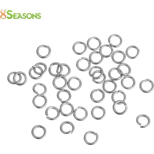 8SEASONS 304 Stainless Steel Opened Jump Rings Findings Round Silver Color 3mm( 1/8") Dia, 500 PCs