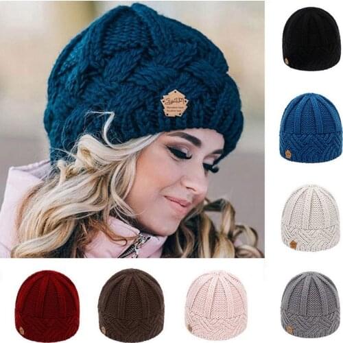 2020 Lattice Thick Needle Wool Knitted Hat Men And Women Fashion Autumn And Winter Woolen Hat