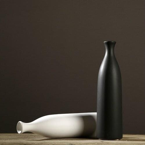 Simple Black Ceramic Vase Set Model Plum Living Room Decorations And Ornaments Restaurant Flower Arrangement Floral Art