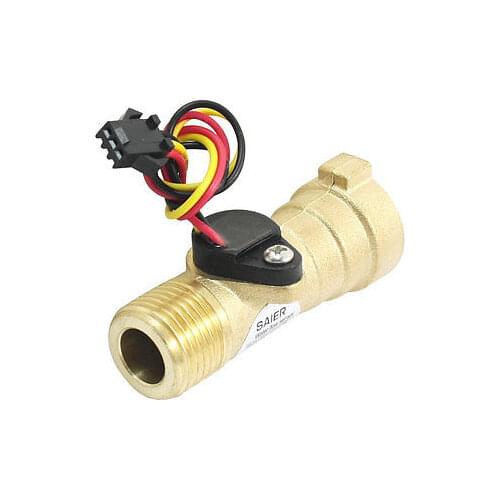 SEN-HZ21FB 68mm Long M/F G1/2 Thread Port 1-30L/min Hall Effect Water Flow Sensor Flowmeter