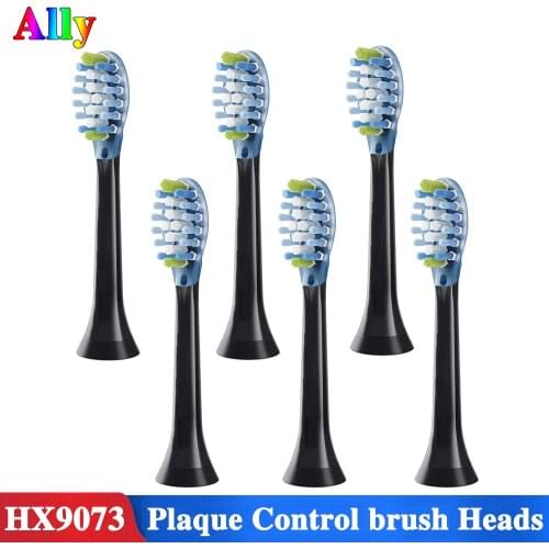 6pcs Replacement Brush Heads for Philips Sonicare Electric Toothbrush C3 Optimal Plaque Control DiamondClean Gum Health Black